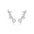 Brinco ear cuff cravejado de zirconia cristal banho em rodio branco - Imagem 2
