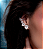 Brinco ear cuff cravejado de zirconia cristal banho em rodio branco - Imagem 1