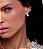 Brinco ear cuff cravejado de zirconia cristal banho em rodio branco - Imagem 2