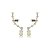 Brinco ear cuff cravejado de zirconia citrino banho em rodio branco - Imagem 1