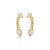 Brinco ear cuff cravejado de zirconia cristal banho em ouro 18k - Imagem 1