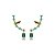 Brinco ear cuff cravejado de zirconia esmeralda banho em ouro 18k - Imagem 2
