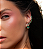 Brinco ear cuff cravejado de zirconia esmeralda banho em ouro 18k - Imagem 1