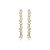 Brinco dourado cravejado de zirconia cristal banho em ouro 18k - Imagem 1