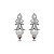 Brinco de perola cravejado de zirconia cristal banho em rodio branco - Imagem 1