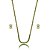 Conjunto riviera de brinco e colar cravejado de zirconia esmeralda banho em ouro 18k - Imagem 1