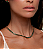 Conjunto riviera de brinco e colar cravejado de zirconia esmeralda banho em ouro 18k - Imagem 3
