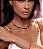 Conjunto riviera de brinco e colar cravejado de zirconia pink banho em ouro 18k - Imagem 1