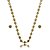 Conjunto riviera de brinco e colar cravejado de zirconia citrino banho em ouro 18k - Imagem 1