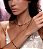 Conjunto riviera de brinco e colar cravejado de zirconia citrino banho em ouro 18k - Imagem 3