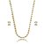 Conjunto riviera de brinco e colar cravejado de zirconia cristal banho em ouro 18k - Imagem 1