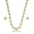 Conjunto riviera de brinco e colar cravejado de zirconia cristal banho em ouro 18k - Imagem 1