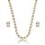 Conjunto riviera de brinco e colar cravejado de zirconia cristal banho em ouro 18k - Imagem 1