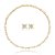 Conjunto riviera de brinco e colar cravejado de zirconia cristal banho em ouro 18k - Imagem 1