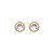 Conjunto riviera gravata de brinco e colar cravejado de zirconia pink banho em ouro 18k - Imagem 4