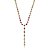 Conjunto riviera gravata de brinco e colar cravejado de zirconia pink banho em ouro 18k - Imagem 3