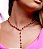 Conjunto riviera gravata de brinco e colar cravejado de zirconia pink banho em ouro 18k - Imagem 1