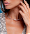 Conjunto riviera de brinco e colar cravejado de zirconia cristal banho em rodio branco - Imagem 3