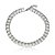 Conjunto riviera de brinco e colar cravejado de zirconia cristal banho em rodio branco - Imagem 5