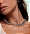 Conjunto riviera de brinco e colar cravejado de zirconia cristal banho em rodio branco - Imagem 3