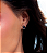 Conjunto riviera de brinco e colar cravejado de zirconia safira banho em rodio branco - Imagem 6