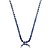Conjunto riviera de brinco e colar cravejado de zirconia safira banho em rodio branco - Imagem 3