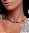Conjunto riviera de brinco e colar cravejado de zirconia safira banho em rodio branco - Imagem 2