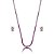 Conjunto riviera de brinco e colar cravejado de zirconia pink banho em rodio branco - Imagem 1