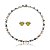Conjunto riviera coração de brinco e colar cravejado de zirconia rainbow banho em rodio branco - Imagem 1