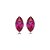 Conjunto de brinco e anel cravejado de zirconia pink banho em rodio branco - Imagem 4