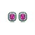 Conjunto de brinco e anel cravejado de zirconia pink banho em rodio branco - Imagem 6
