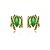 Conjunto de brinco e anel cravejado com zirconia esmeralda banho em ouro 18k - Imagem 3