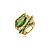Conjunto de brinco e anel cravejado com zirconia esmeralda banho em ouro 18k - Imagem 4