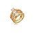 Conjunto de brinco e anel cravejado de zirconia rainbow banho em ouro 18k - Imagem 3