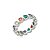 Anel de coração cravejado de zirconia rainbow banho em rodio branco - Imagem 1