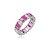 Anel cravejado de zirconia pink banho em rodio branco - Imagem 1