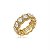 Anel dourado cravejado de zirconia cristal banho em ouro 18k - Imagem 1