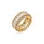 Anel dourado cravejado de zirconia cristal banho em ouro 18k - Imagem 1