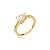 Anel dourado cravejado de zirconia cristal banho em ouro 18k - Imagem 1