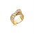 Anel dourado cravejado de zirconia cristal banho em ouro 18k - Imagem 1
