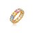 Anel dourado cravejado de zirconia rainbow banho em ouro 18k - Imagem 1
