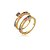 Dupla de aneis cravejado de zirconia rainbow banho em ouro 18k - Imagem 1
