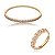 Conjunto de anel e bracelete cravejado de zirconia cristal banho em ouro 18k - Imagem 1