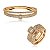 Conjunto de anel e bracelete cravejado de zirconia cristal banho em ouro 18k - Imagem 1