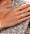 Conjunto de anel e bracelete cravejado de zirconia cristal banho em rodio branco - Imagem 3