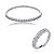 Conjunto de anel e bracelete cravejado de zirconia cristal banho em rodio branco - Imagem 1