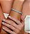 Conjunto de anel e bracelete cravejado de zirconia cristal banho em rodio branco - Imagem 2