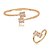 Conjunto de anel e bracelete cravejado de zirconia cristal banho em ouro 18k - Imagem 1
