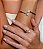 Conjunto de anel e bracelete cravejado de zirconia cristal banho em ouro 18k - Imagem 2