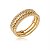 Trio de aneis cravejado de zirconia cristal banho em ouro 18k - Imagem 1